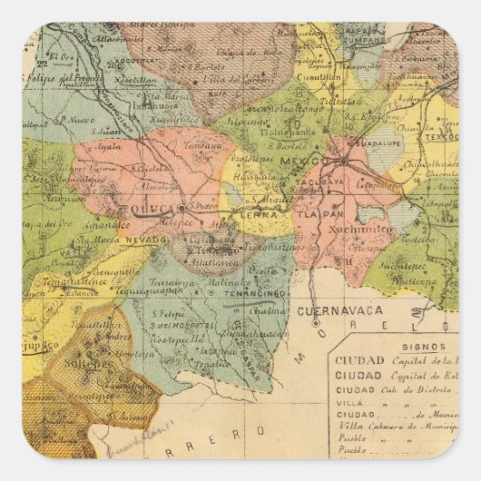 Hidalgo, Mexiko Quadratischer Aufkleber (Vorderseite)