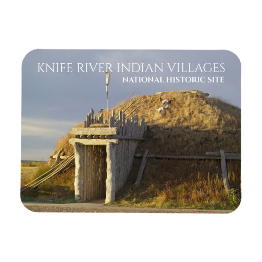Hidatsa Earthlodge, Knife River Indian Villages Magnet (Horizontal)