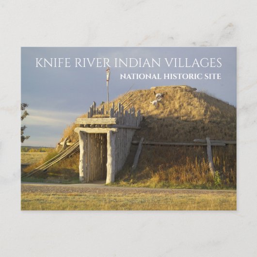 Hidatsa Earthlodge, Knife River Indian Villages Po Postkarte (Vorderseite)