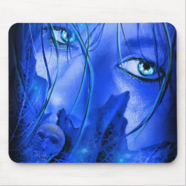 HIDDEN ANGST BLAUE MÄDCHEN MIT SKULL MOUSEPAD