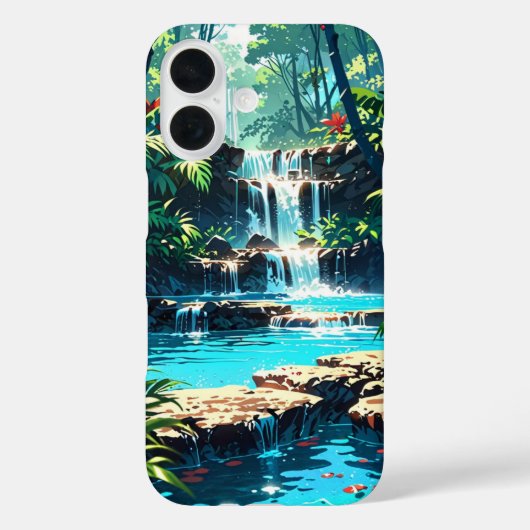 Hidden Anime Summer Dschungel Wasserfall Case-Mate iPhone Hülle (Rückseite)