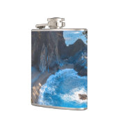Hidden Beach Paradise Ocean Waves Flachmann (Links)