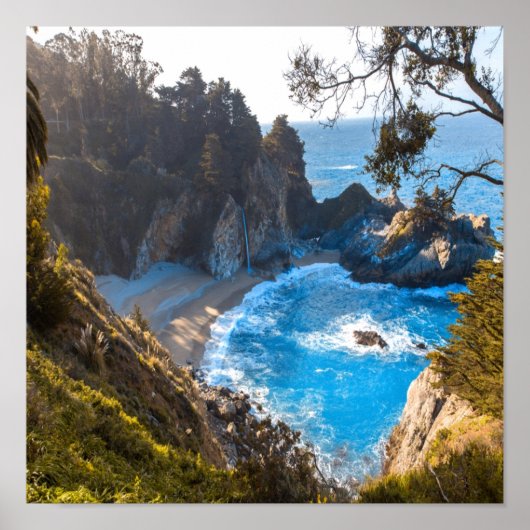 Hidden Beach Paradise Ocean Waves Poster (Vorne)