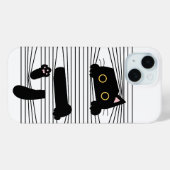 Hidden Black Cat Cute Funny Minimalist Animal Love Case-Mate iPhone Hülle (Rückseite (Horizontal))
