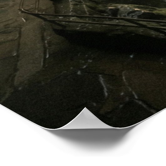 Hidden Cave Waterfall Sunlight Rays Poster (Ecke)