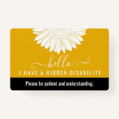 hidden disability awareness ausweis (Rückseite)