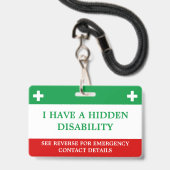 Hidden Disability Medical Alert Lanyard ICE ID Ausweis (Vorderseite mit Lanyard)