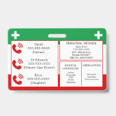 Hidden Disability Medical Alert Lanyard ICE ID Ausweis (Rückseite)