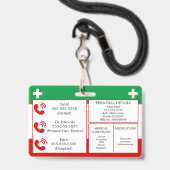 Hidden Disability Medical Alert Lanyard ICE ID Ausweis (Rückseite mit Lanyard)