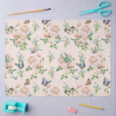 Hidden Fairy Blush Pink Floral Dragonfly Butterfly Seidenpapier (Basteln)