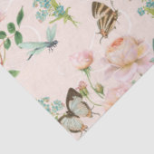 Hidden Fairy Blush Pink Floral Dragonfly Butterfly Seidenpapier (Ausschnitt)
