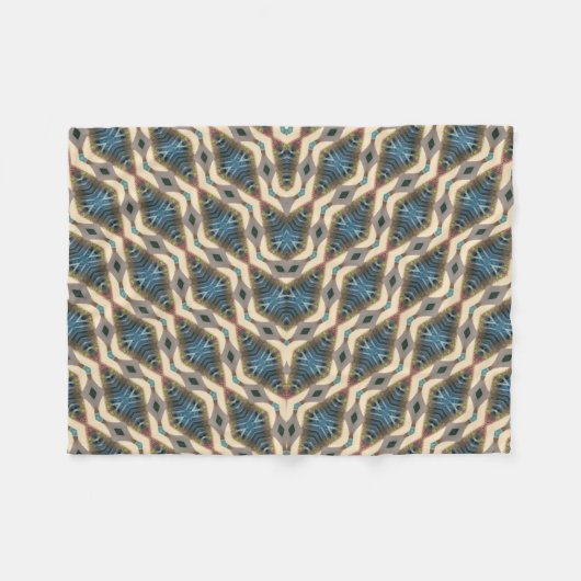 Hidden Garden Design Blau Fleecedecke (Vorderseite (Horizontal))