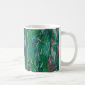 Hidden Green Red White Colorful Abstract Art Kaffeetasse