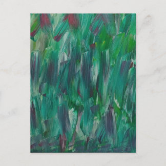Hidden Green Red White Colorful Abstract Art Postkarte