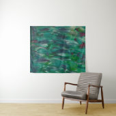 Hidden Green Red White Colorful Abstract Art Wandteppich (Beispiel (Horizontal))
