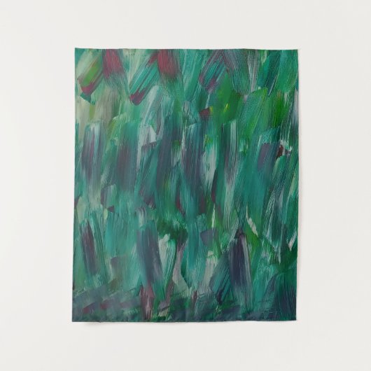 Hidden Green Red White Colorful Abstract Art Wandteppich (Vorderseite)