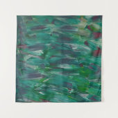 Hidden Green Red White Colorful Abstract Art Wandteppich (Vorderseite (Horizontal))