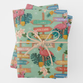 Hidden Hawaii flamingos Wrapping Paper Sheets Geschenkpapier Set (Beispiel)