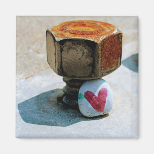 Hidden Heart Rock and a Rusty Bolt Magnet