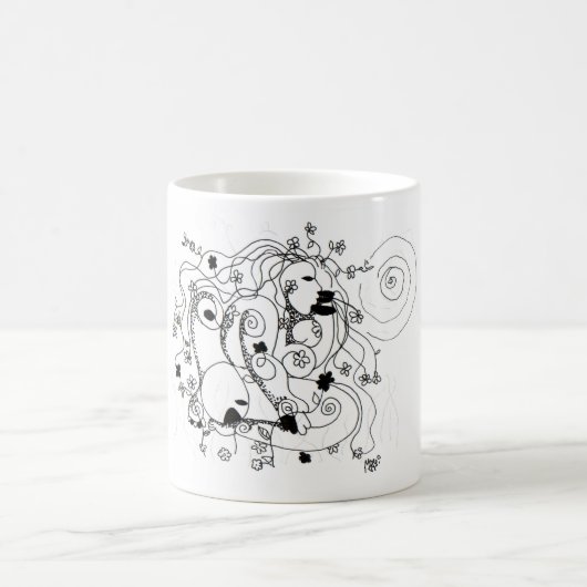 Hidden in the garden. - Ink drawing Kaffeetasse (Mittel)