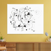 Hidden in the garden. - Ink drawing Leinwanddruck (Insitu (Wohnzimmer))