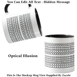 Hidden Message Coffee Queen 115B Funny Novelty Tasse