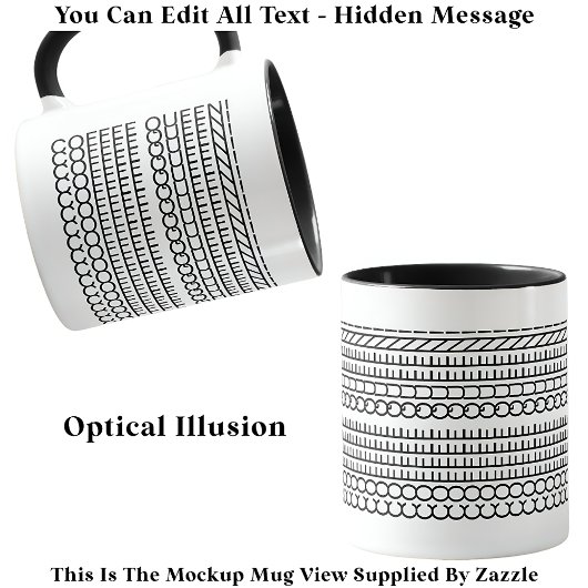 Hidden Message Coffee Queen 115B Funny Novelty Tasse