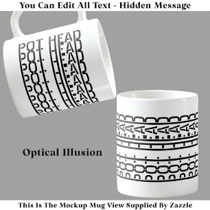 Hidden Message Pot Head Coffee Addict 119B Funny Kaffeetasse