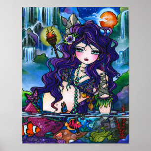 "Hidden Treasures" Mermaid Gyspy Fairy Fantasy Kun Poster