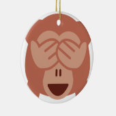 Hide and seek Emoji Monkey Keramikornament (Rechts)