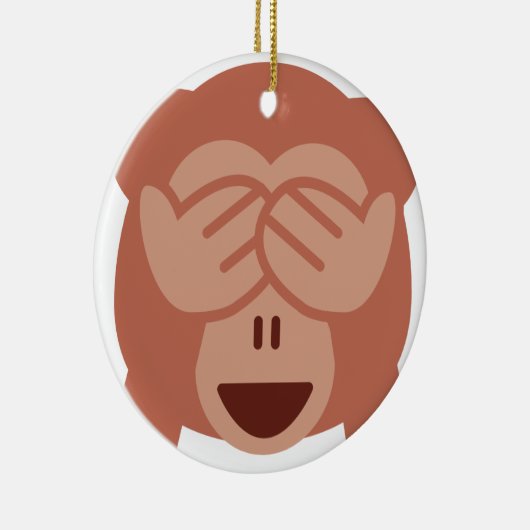 Hide and seek Emoji Monkey Keramikornament (Rechts)