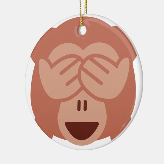 Hide and seek Emoji Monkey Keramikornament (Links)