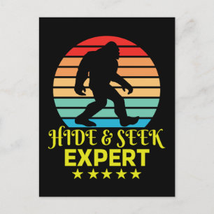 Hide and Seek Experte Bigfoot Funny Feiertagspostkarte