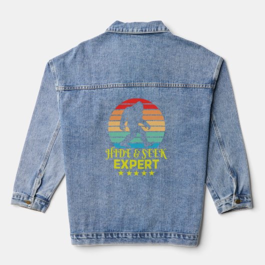Hide and Seek Experte Bigfoot Funny Jeansjacke (Rückseite)