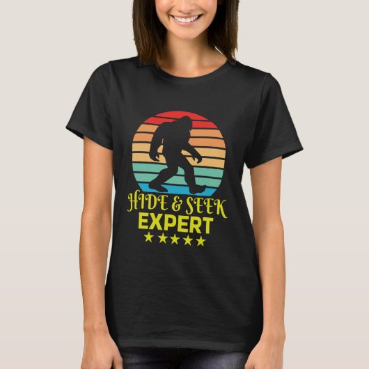 Hide and Seek Experte Bigfoot Funny T-Shirt (Vorderseite)