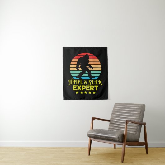 Hide and Seek Experte Bigfoot Funny Wandteppich (Beispiel)