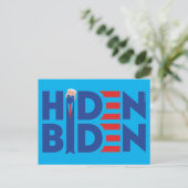 Hiden Biden Cartoon Postkarte (Stehend Vorderseite)