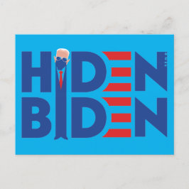 Hiden Biden Cartoon Postkarte