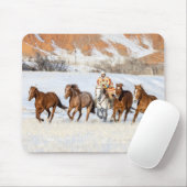 Hideout Horse Ranch, Wrangler und Pferde Mousepad (Mit Mouse)