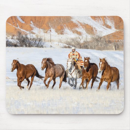 Hideout Horse Ranch, Wrangler und Pferde Mousepad (Vorne)