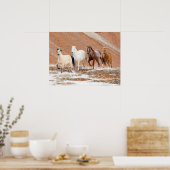 Hideout Ranch mit kleinem Pferdebestand im Schnee Poster (Küche)