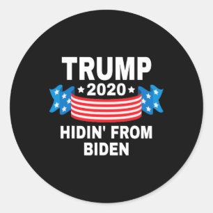 Hidin From Biden Shirt Usa Flagge Trump Anti Joe B Runder Aufkleber