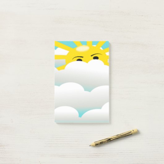 HIDING SUN POST-IT KLEBEZETTEL (Auf Schreibtisch)