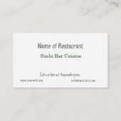 Hieb haftet n-Sushi-chinesisches Visitenkarte (Rückseite)