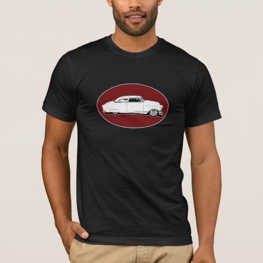 Hieb SpitzenChevy Schwarzes, Weiß, rote ovale T-Shirt (Vorderseite)