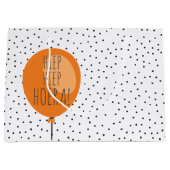 Hiep Hiep Hoera Orange Balloon Dutch Birthday Große Geschenktüte (Vorderseite)