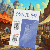 Hier 2 QR Codes - Pedestzeichen für Business Scan Sockelschild