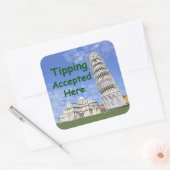 Hier akzeptierter Tipp-Stift Quadratischer Aufkleber (Umschlag)