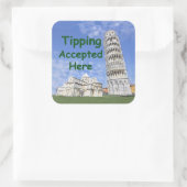 Hier akzeptierter Tipp-Stift Quadratischer Aufkleber (Tasche)