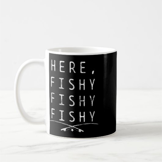 Hier angelt Fischer Kaffeetasse (Links)